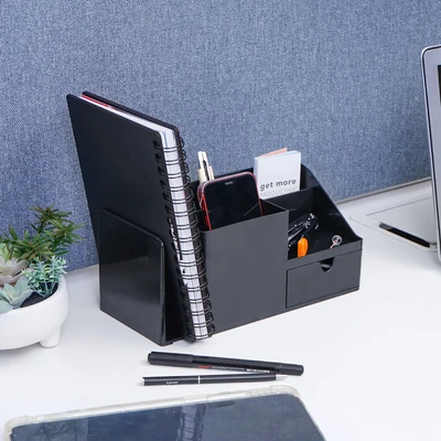 Gambar Stora Wabi Sabi Organizer Meja Dengan Laci Penyimpanan - Hitam
