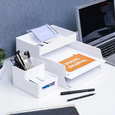 Gambar Stora Set Wabi Sabi Organizer Meja Stackable - Putih