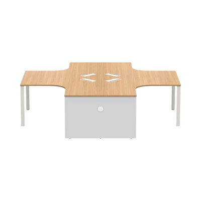 Gambar Sieben Meja Kantor 4 Seater - Cokelat Virginia Walnut