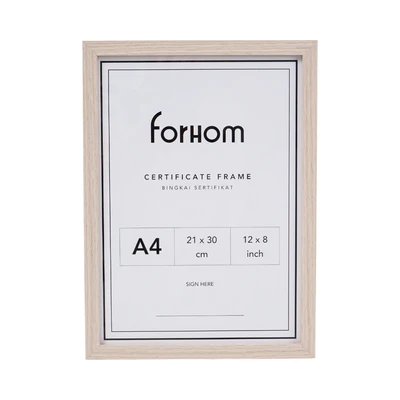 Gambar Forhom Bingkai Foto Meja Basic MDF A4 - Cokelat Oak