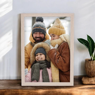 Gambar Forhom Bingkai Foto Meja Basic MDF A4 - Cokelat Oak
