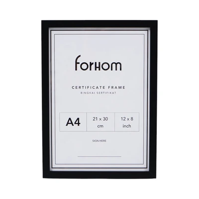 Gambar Forhom Bingkai Foto Meja Basic MDF A4 - Hitam