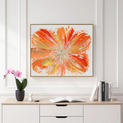 Gambar Informa Lukisan Kanvas Handmade Oil Paint Flower 120x100 cm - Mix