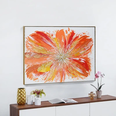 Gambar Informa Lukisan Kanvas Handmade Oil Paint Flower 120x100 cm - Mix