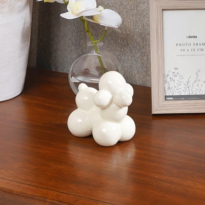 Gambar Informa 9.8x6.5x9.9 cm Patung Miniatur Dekorasi Baloon Dog - Putih