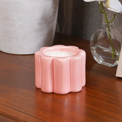 Gambar Informa 9.5x9.5x7 cm Tempat Lilin Dekorasi Flowery - Pink