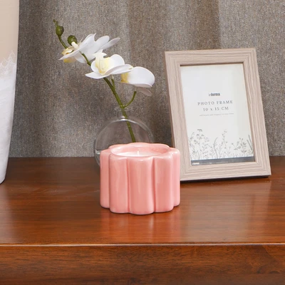 Gambar Informa 9.5x9.5x7 cm Tempat Lilin Dekorasi Flowery - Pink
