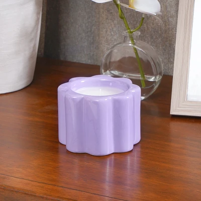 Gambar Informa 9.5x9.5x7 cm Tempat Lilin Dekorasi Flowery - Ungu