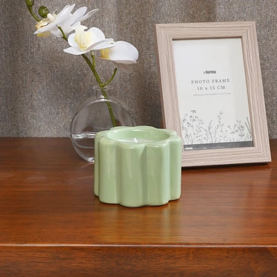 Gambar Informa 9.5x9.5x7 cm Tempat Lilin Dekorasi Flowery - Hijau