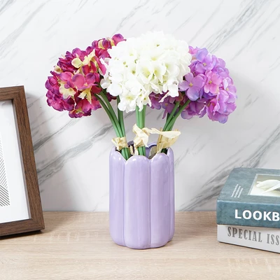 Gambar Informa Flowery Vas Bunga Keramik 10x10x15 cm - Ungu