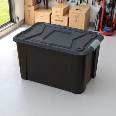 Gambar Maxbuilt Kotak Penyimpanan Dengan Roda 56x39x31.5 cm - Hitam