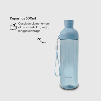 Gambar Picas Yori Botol Minum Plastik 600 ml - Biru