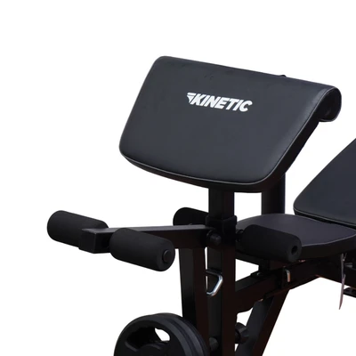 Gambar Kinetic Set Smart Weight Bench Dengan Plate & Bar 1.8 mtr- Hitam