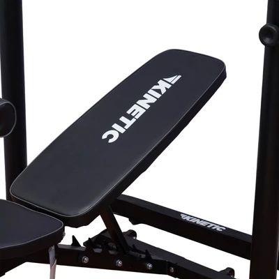 Gambar Kinetic Set Smart Weight Bench Dengan Plate & Bar 1.8 mtr- Hitam