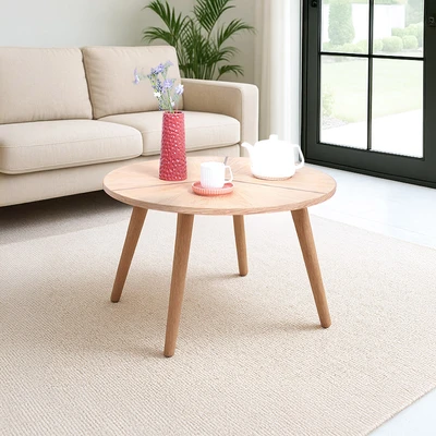 Gambar Nordia Kyoto Meja Tamu Round - Cokelat Oak