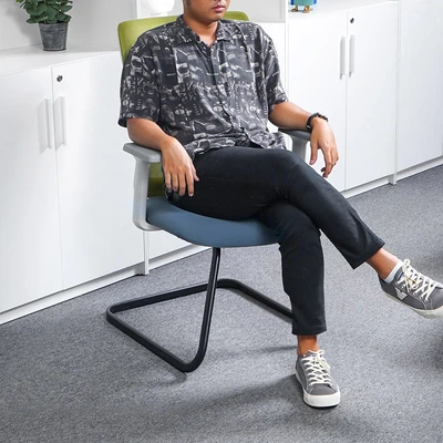 Gambar Sunon Neo Olive Kursi Tamu Kantor Low - Hijau/Abu-Abu