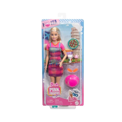 Gambar Barbie Set Boneka Pink Passport Italy And Accessories Hwh97