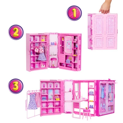 Gambar Barbie Playset Boneka Dream Closet And Accessories Hxd58