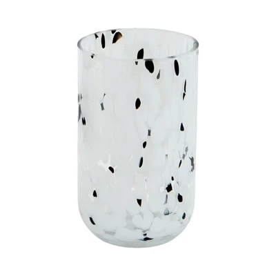 Gambar Informa Vas Bunga Kaca Dalmation 12x12x20 cm - Hitam/Putih