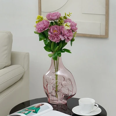 Gambar Informa Flowery Vas Bunga Kaca 21x9.5x31 cm - Pink