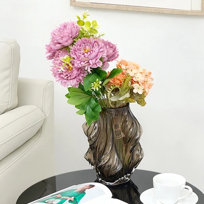 Gambar Informa Artsy Vas Bunga Kaca 18x18x25 cm - Abu-Abu
