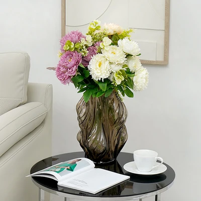 Gambar Informa Artsy Vas Bunga Kaca 24x24x29.5 cm - Abu-Abu