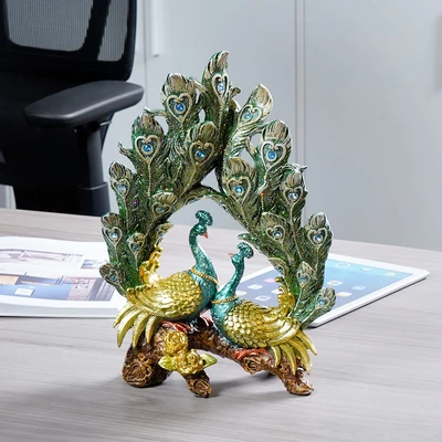Gambar Informa Patung Miniatur Dekorasi Phoenix Couple 24x34 cm N1 - Hijau