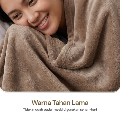 Gambar Informa 240x220 cm Selimut Microfiber Polyester Solid - Cokelat Choco
