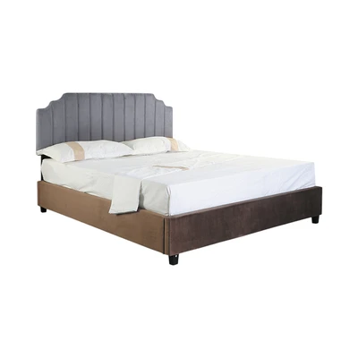 Gambar Informa Sleep 120x200 cm Lona Headboard Velvet - Abu-Abu
