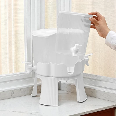 Gambar Culinart Dispenser Minuman Plastik PP Rotary Dengan Rak 6 Liter - Putih