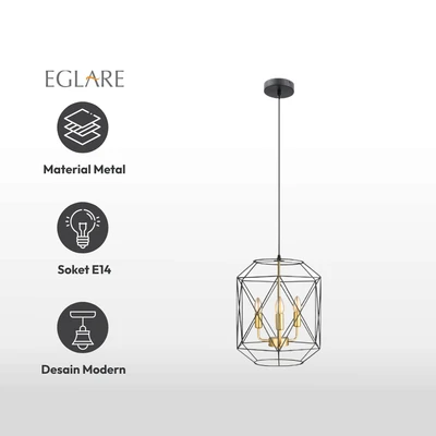 Gambar Eglare Triani Lampu Gantung Hias 3L - Hitam