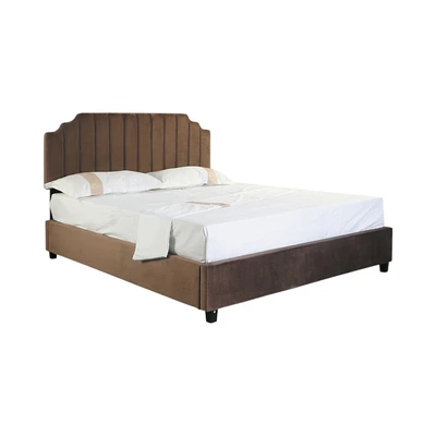Gambar Informa Sleep 200x200 cm Lona Headboard Velvet - Cokelat