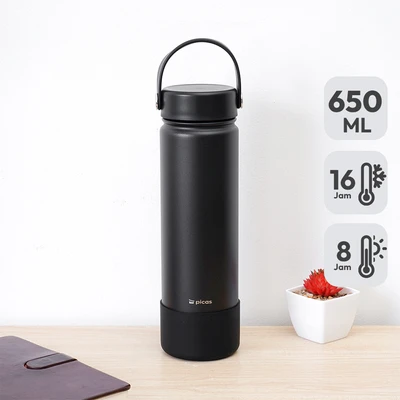 Gambar Picas Texas Botol Vacuum Flask Stainless Steel 650 ml - Hitam