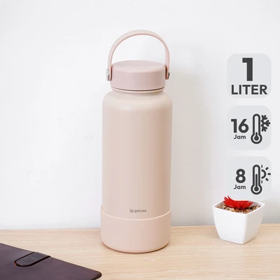 Gambar Picas Texas Botol Vacuum Flask Stainless Steel 1 Liter - Krem
