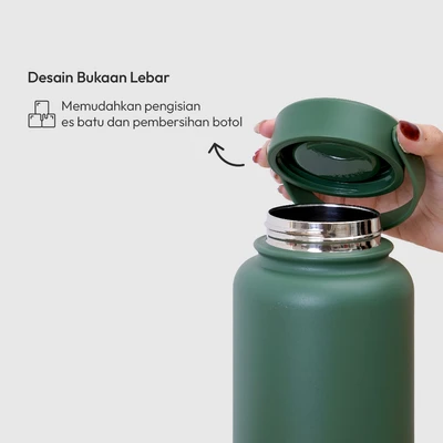 Gambar Picas Texas Botol Vacuum Flask Stainless Steel 1 Liter - Hijau Tua