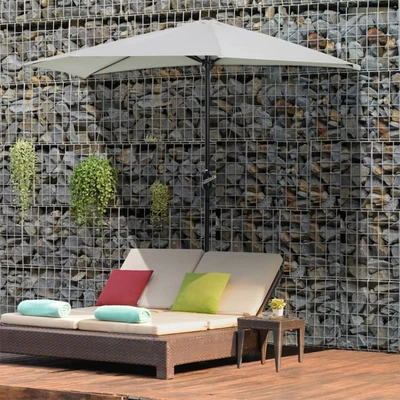Gambar Soleil Payung Taman Half Round 2.7 Meter - Krem Ivory