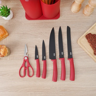 Gambar Culinart Gebore Pisau & Peralatan Masak Set 13 pcs - Merah
