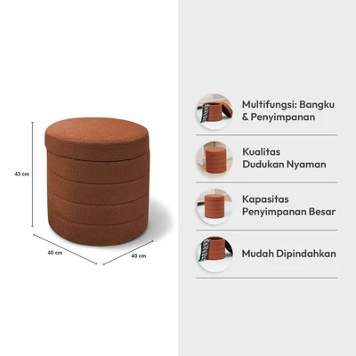 Gambar Informa Felix Bangku Fabric Dengan Penyimpanan - Cokelat