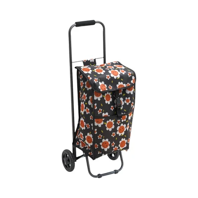 Gambar Passport Troli Belanja Square Flower - Hitam
