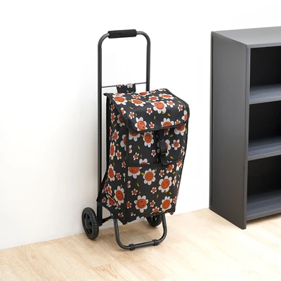 Gambar Passport Troli Belanja Square Flower - Hitam