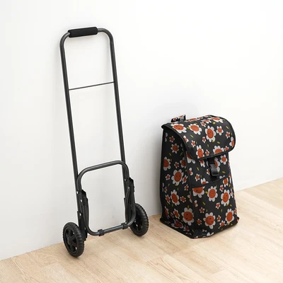 Gambar Passport Troli Belanja Square Flower - Hitam