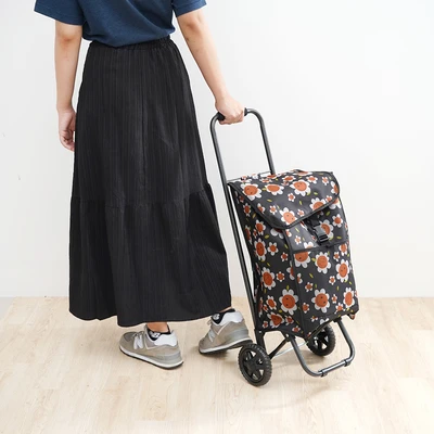 Gambar Passport Troli Belanja Square Flower - Hitam