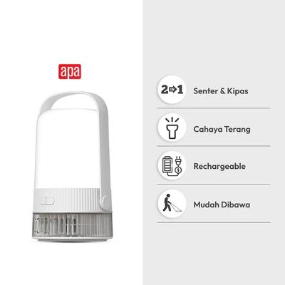 Gambar APA Lampu Lentera Rechargeable 2-in-1 7 Watt - Abu-Abu