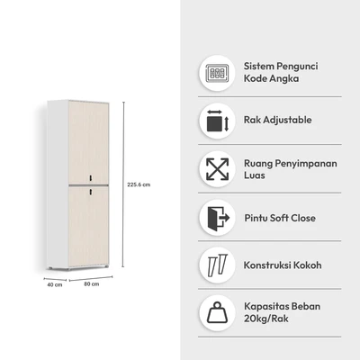 Gambar Sieben Lemari Arsip Kantor 4 Pintu High - Putih Iron Wood