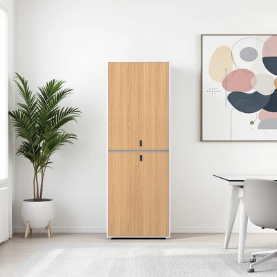 Gambar Sieben Lemari Arsip Kantor 4 Pintu High - Cokelat Virgina Walnut