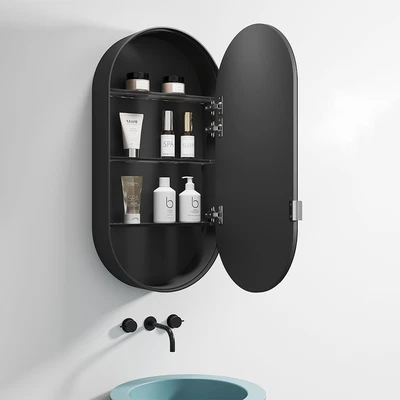 Gambar Fosa Terra Kabinet Dinding Kamar Mandi Dengan Cermin - Hitam