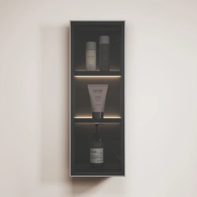 Gambar Acroz Classe Kabinet Dinding Kamar Mandi 25x15x70 cm - Hitam