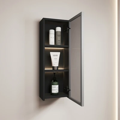 Gambar Acroz Classe Kabinet Dinding Kamar Mandi 25x15x70 cm - Hitam