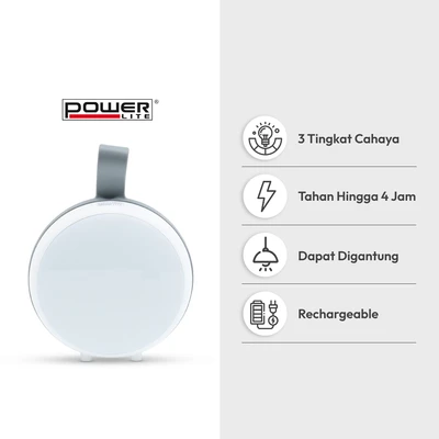 Gambar Powerlite Lampu Darurat Portable Round - Putih