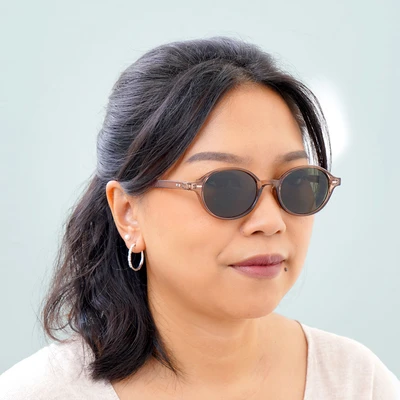 Gambar Ilook Sunnies Kacamata Sunglasses Oval PC Transparan - Cokelat Tea